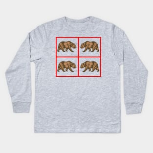 California Bear X 4 By Basement Mastermind Kids Long Sleeve T-Shirt